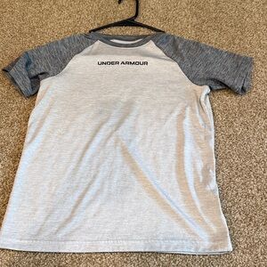 Under Armour Light Gray and Dark Gray Raglan Tee